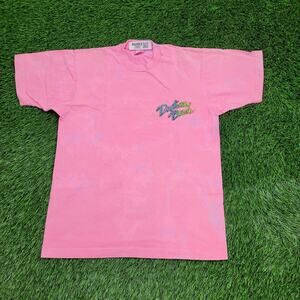 Vintage 90s Daytona Beach Shirt Womens M/L 19x25 Pink Bleached